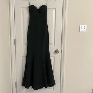 Emerald green strapless dress